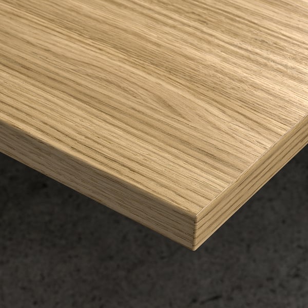MITTZON Konferenztisch, Eichenfurnier/schwarz, 140x68x105 cm