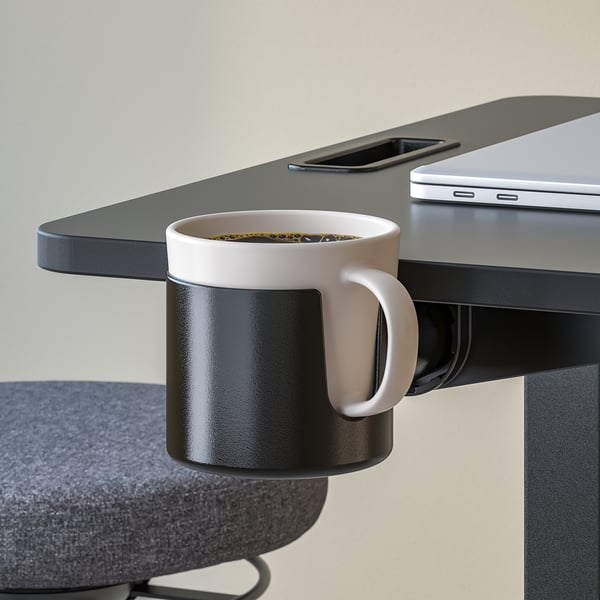 MITTZON Laptoptisch mit Rollen, schwarz, 66x50 cm