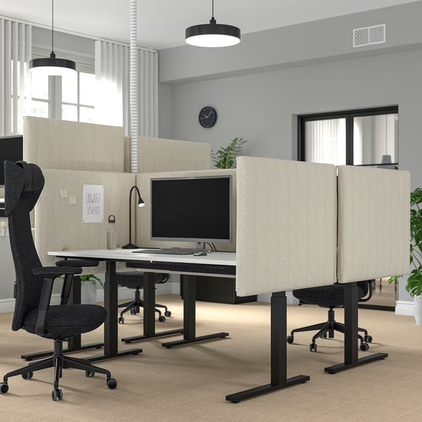 MITTZON Schreibtisch sitz/steh, elektrisch weiß/schwarz, 160x80 cm