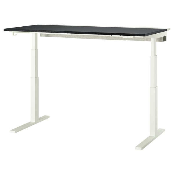MITTZON Tischplatte, schwarz lasiert/Eschenfurnier, 160x68 cm