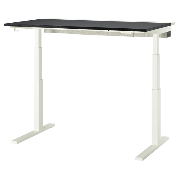 MITTZON Tischplatte, schwarz lasiert/Eschenfurnier, 140x68 cm