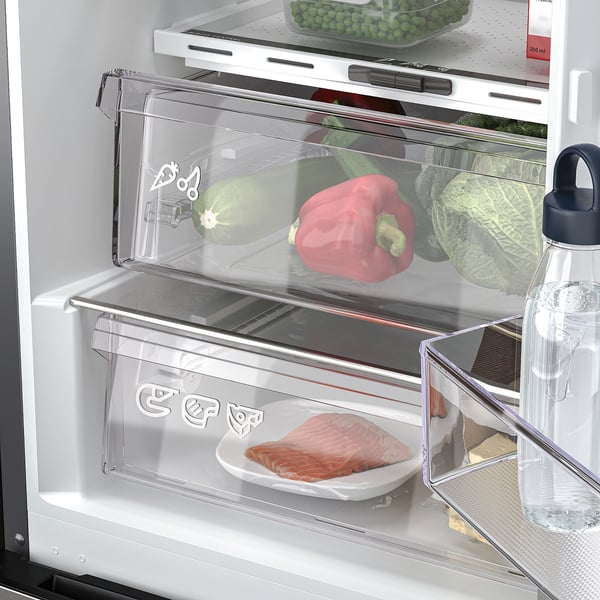 MÖLNÅS Kühl-/Gefrierschrank, IKEA 700 frei stehend/stahlfarben, 249/106 l