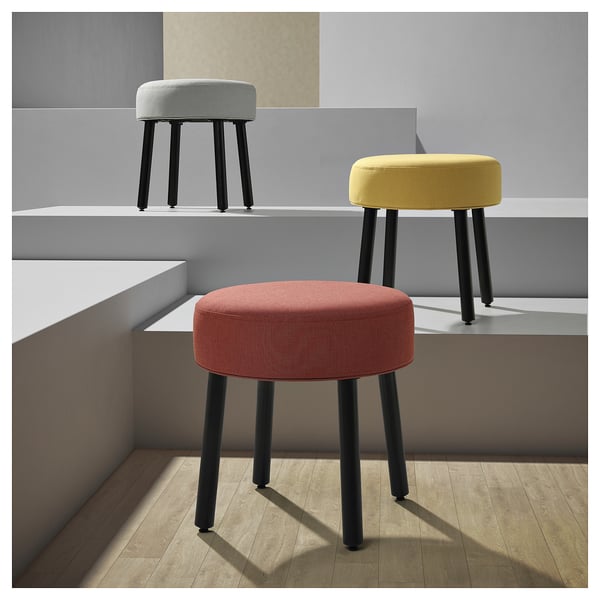 MÖRTFORS Pouf, Diseröd rot, 47x47 cm