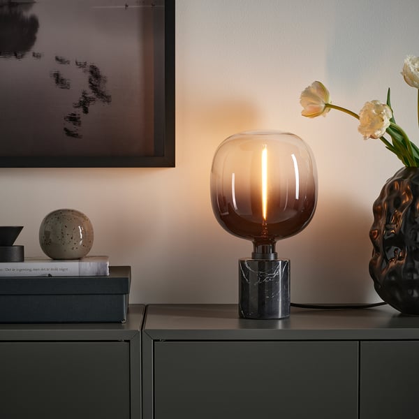 MOLNART LED-Leuchtmittel E27 200 lm, röhrenförmig schwarz/Klarglas, 185 mm