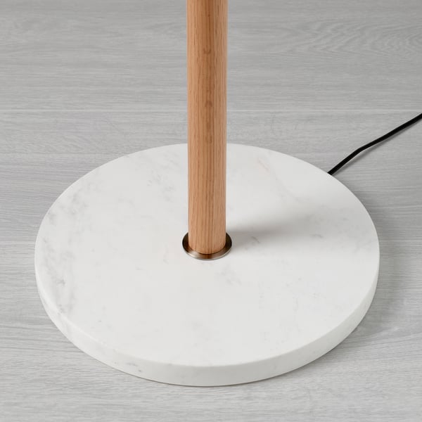 MOSSPLYM Deckenfluter/Leseleuchte, opalweiß Glas/Eiche, 180 cm