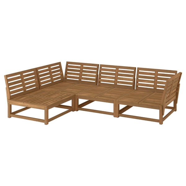 NÄMMARÖ Ecksofa 3-sitzig, für draußen hellbraun lasiert, 264 cm