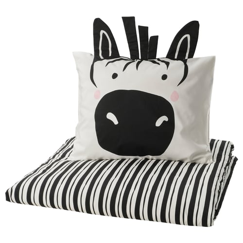 NATTHÄGER Bettwäsche-Set, 2-teilig, schwarz weiß/Zebra, 150x200/50x60 cm
