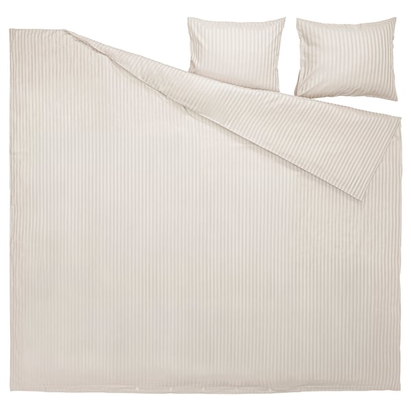 NATTJASMIN Bettwäsche-Set, 3-teilig, hellbeige, 240x220/50x60 cm