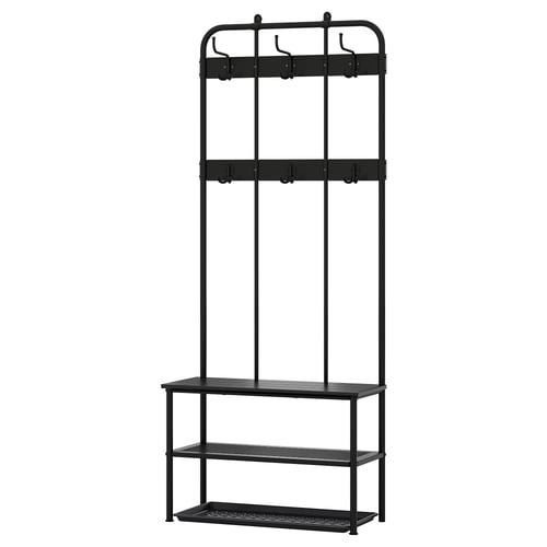 NIPÅSEN / BAGGMUCK Flur-Set, 2-tlg., schwarz/grau