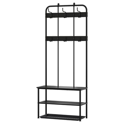 NIPÅSEN / BAGGMUCK Flur-Set, 2-tlg., schwarz/grau