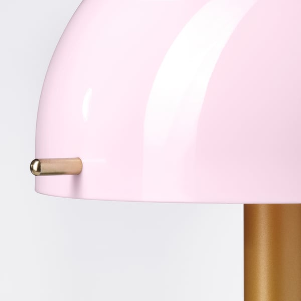 NÖDMAST Leuchte, tragbar + battbetr., LED, hellrosa/dunkel graugrün, 26 cm