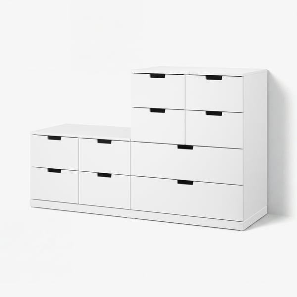 NORDLI Kommode mit 10 Schubladen, weiß, 160x99 cm