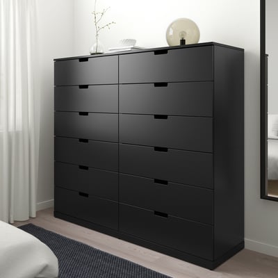 NORDLI Kommode mit 12 Schubladen, anthrazit, 160x145 cm