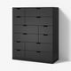NORDLI Kommode mit 12 Schubladen, anthrazit, 120x145 cm