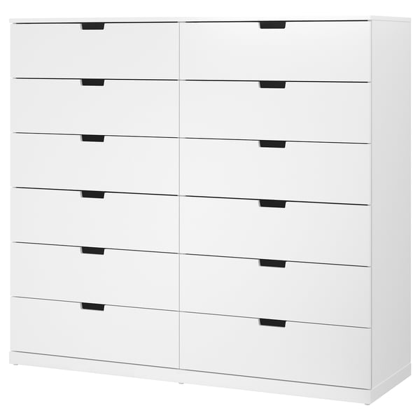 NORDLI Kommode mit 12 Schubladen, weiß, 160x145 cm