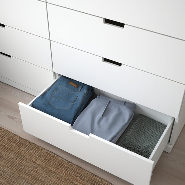 NORDLI Kommode mit 12 Schubladen, weiß, 160x145 cm
