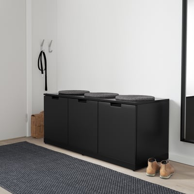 NORDLI Kommode mit 3 Schubladen, anthrazit, 120x54 cm