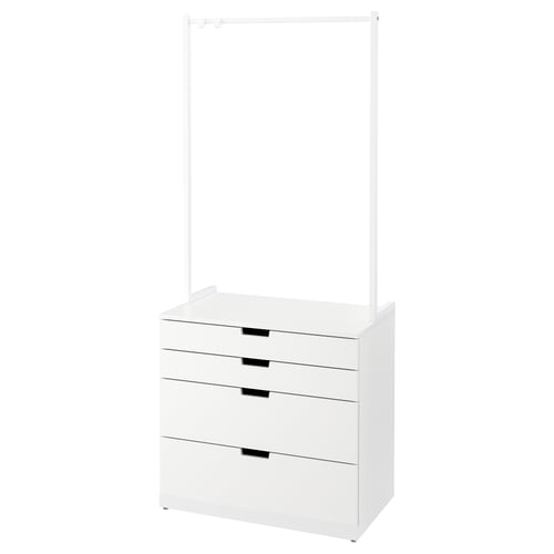 NORDLI Kommode mit 4 Schubladen, weiß, 80x192 cm