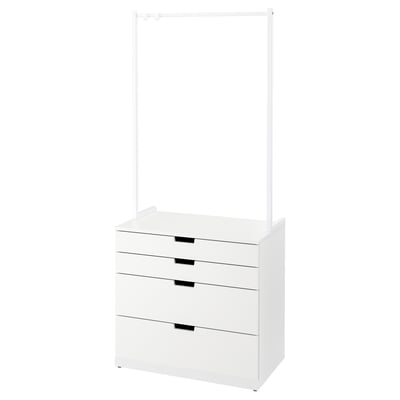 NORDLI Kommode mit 4 Schubladen, weiß, 80x192 cm