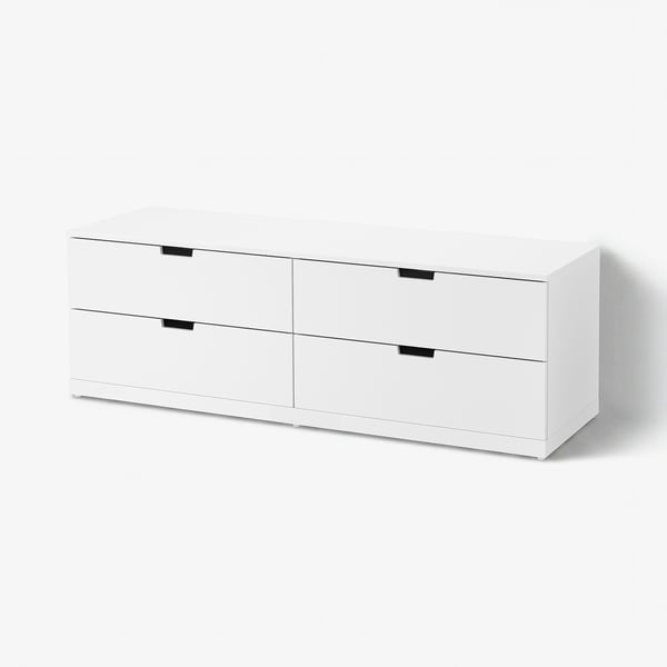 NORDLI Kommode mit 4 Schubladen, weiß, 160x54 cm