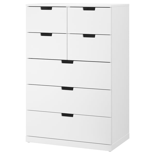 NORDLI Kommode mit 7 Schubladen, weiß, 80x122 cm