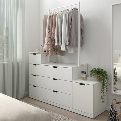 NORDLI Kommode mit 8 Schubladen, weiß, 160x192 cm