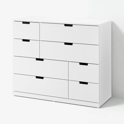 NORDLI Kommode mit 8 Schubladen, weiß, 120x99 cm