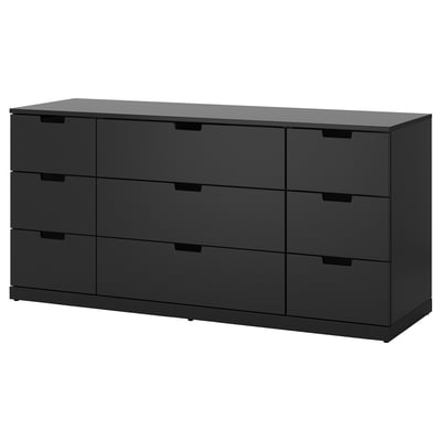 NORDLI Kommode mit 9 Schubladen, anthrazit, 160x76 cm