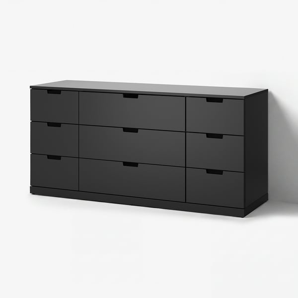 NORDLI Kommode mit 9 Schubladen, anthrazit, 160x76 cm