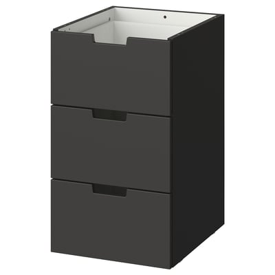 NORDLI Schubladenelement/3 Schubl., anthrazit, 40x68 cm