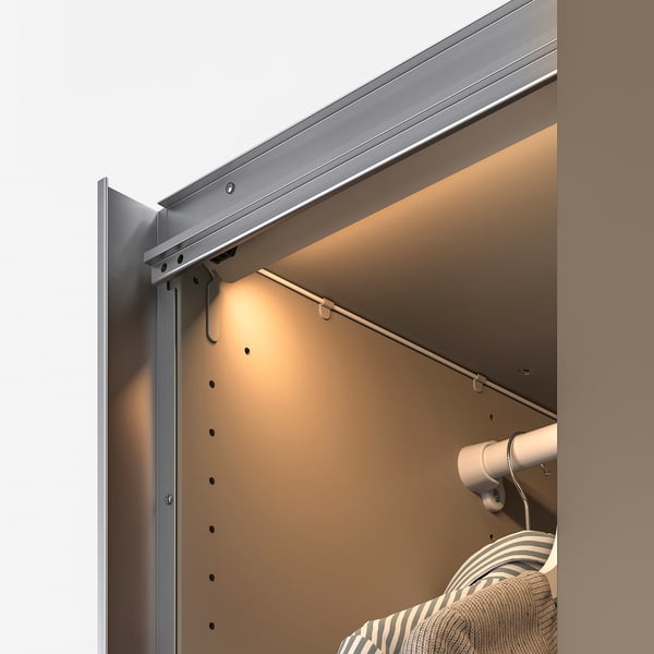 ÖVERSIDAN LED-Lichtleiste/Kleidersch + Sensor, dimmbar graubeige, 71 cm