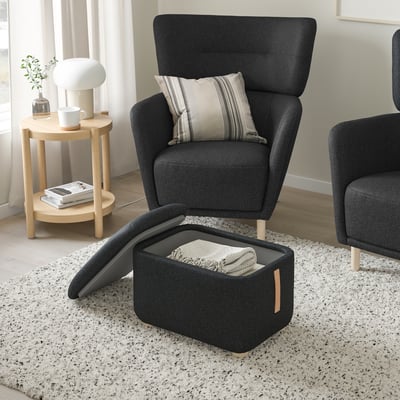 OSKARSHAMN Hocker mit Aufbewahrung, Gunnared schwarzgrau