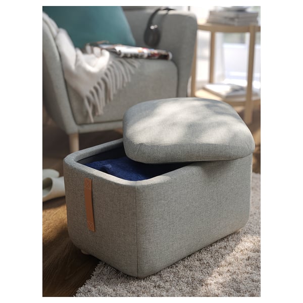 OSKARSHAMN Hocker mit Aufbewahrung, Tibbleby beige/grau