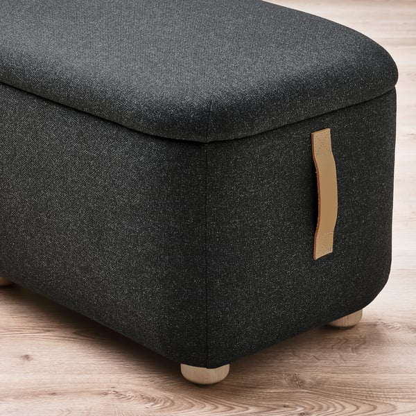 OSKARSHAMN Ohrensessel mit Hocker, Gunnared schwarz/grau