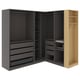 PAX Eckkleiderschrank, dunkelgrau dunkelgrau/Eichenachbildung, 210/180x201 cm