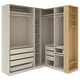 PAX Eckkleiderschrank, graubeige/graubeige Eichenfurnier, 210/180x236 cm