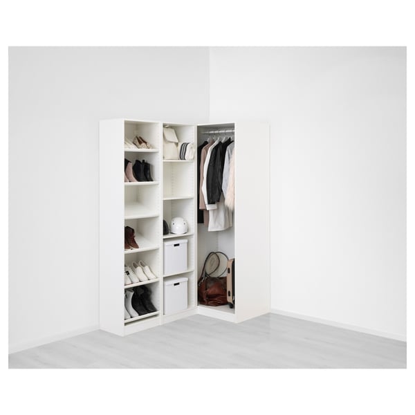 PAX / FLISBERGET Eckkleiderschrank, weiß/hellbeige, 161/88x201 cm