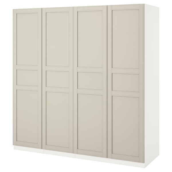 PAX / FLISBERGET Kleiderschrank, weiß/hellbeige, 200x60x201 cm