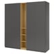 PAX / FORSAND Schrankkombination, dunkelgrau dunkelgrau/Eichenachbildung, 235x60x236 cm