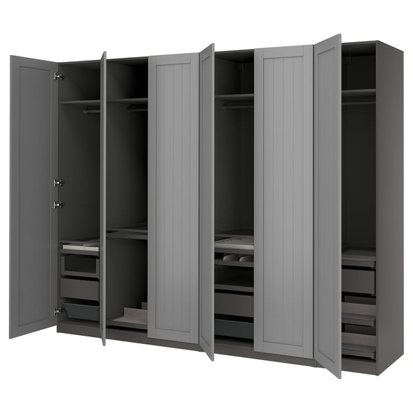 PAX / GULLABERG Schrankkombination, dunkelgrau/grau, 300x60x236 cm