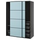 PAX / MEHAMN Kleiderschrank mit Schiebetüren, dunkelgrau/doppelseitig hellblau, 150x66x201 cm