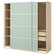 PAX / MEHAMN Kleiderschrank mit Schiebetüren, Eicheneff wlas/doppelseitig hellgrün, 200x66x201 cm