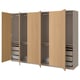 PAX / STORKLINTA Schrankkombination, graubeige/Eichenachbildung, 300x60x201 cm