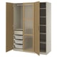 PAX / TONSTAD Schrankkombination, graubeige/Eichenfurnier Glas, 150x60x201 cm