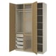 PAX / TONSTAD Schrankkombination, graubeige/Eichenfurnier Glas, 150x60x236 cm