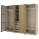 PAX / TONSTAD Schrankkombination, graubeige/Eichenfurnier Glas, 300x60x236 cm