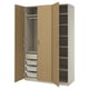PAX / TONSTAD Schrankkombination, graubeige/Eichenfurnier, 150x60x236 cm