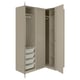 PAX / TYSSEDAL Eckkleiderschrank, graubeige/graubeige, 161/111x236 cm