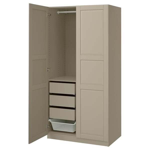 PAX / TYSSEDAL Schrankkombination, graubeige/graubeige, 100x60x201 cm