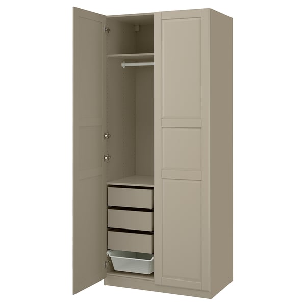 PAX / TYSSEDAL Schrankkombination, graubeige/graubeige, 100x60x236 cm